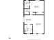 One bedroom floor plan, showing kitchen, living room, and bath at 2704 2Nd St # 7, Indian Rocks Beach, FL 33785