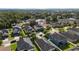 An aerial view of a residential neighborhood with well-maintained homes and mature trees at 3147 Calvano Dr, Land O Lakes, FL 34639