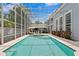 Beautiful backyard pool area with an outdoor bar, jacuzzi, and a screened pool enclosure, ideal for leisure at 45 Adalia Ave, Tampa, FL 33606