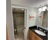 Clean bathroom with vanity, toilet, and bathtub at 445 Hamden Dr # 505, Clearwater Beach, FL 33767