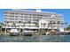 Building exterior, waterfront views, boat slips at 445 Hamden Dr # 505, Clearwater Beach, FL 33767