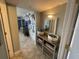 Hallway with coastal decor and storage at 445 Hamden Dr # 505, Clearwater Beach, FL 33767