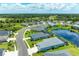 Aerial view of a lakefront community with many houses and lush landscaping at 13769 Old Creek Ct, Parrish, FL 34219