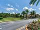Meridian community entrance with palm trees and landscaping at 31982 Bourneville Ter, Wesley Chapel, FL 33543