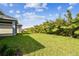 Grass lawn and tropical plants alongside the home exterior at 6258 Broad Field Ave, Apollo Beach, FL 33572