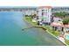 Aerial view of waterfront community with private docks and lush landscaping at 6291 Bahia Del Mar Cir # 103, St Petersburg, FL 33715