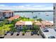 Aerial view of waterfront condo, showing parking and boats at 6291 Bahia Del Mar Cir # 103, St Petersburg, FL 33715