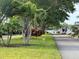 Scenic street view lined with lush greenery and mature trees, showcasing the community's serene atmosphere at 2331 Belleair Rd # Lot 237, Clearwater, FL 33764