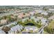 Aerial view of community with pond, highway, and nearby city at 621 99Th N Ave # 102, St Petersburg, FL 33702