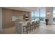 Modern kitchen with island and city views at 111 S Ashley Dr # 3205, Tampa, FL 33602