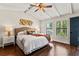 Bright bedroom with a king-size bed, hardwood floors, and a large window at 2820 N Central Ct, Tampa, FL 33602