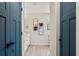 Clean bathroom with stylish navy blue doors and a modern vanity at 2820 N Central Ct, Tampa, FL 33602