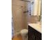 Clean bathroom with a shower, toilet and vanity at 3118 Palm Ct, Dunedin, FL 34698