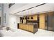 Modern kitchen with light wood cabinets, dark countertops, and island at 8936 Williams Rd, Seffner, FL 33584