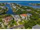 Aerial view of waterfront homes, showing canals, and lush greenery at 2509 N Dundee St, Tampa, FL 33629