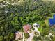 High-angle view of property and surrounding homes in wooded area at 909 Shoals Landing Dr, Brandon, FL 33511
