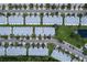 Aerial view showing property location within a community of townhouses at 26607 Chimney Spire Ln, Wesley Chapel, FL 33544