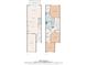 Two-story floor plan, 1523 sq ft, with 2 bedrooms, 2.5 bathrooms, garage and screened porch at 26607 Chimney Spire Ln, Wesley Chapel, FL 33544