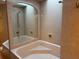 Bathroom with a large bathtub and skylight at 1873 Mazo Mnr # T2, Lutz, FL 33558