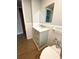 This updated bathroom features a modern vanity, beautiful countertop, and neutral tiling at 6000 2Nd E St # 6, St Pete Beach, FL 33706