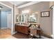 Primary bathroom with double vanity and large mirror at 918 Shoals Landing Dr, Brandon, FL 33511