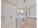 Modern bathroom with double vanity and glass-enclosed shower at 3812 W Sevilla St, Tampa, FL 33629