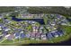 Aerial view of the community showcasing lakefront homes at 19462 Paddock View Dr, Tampa, FL 33647