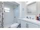 Modern bathroom with white subway tiles and a walk-in shower at 1045 West Ave, Clearwater, FL 33755