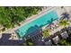 Aerial view of a sparkling community pool with lounge chairs at 2410 W Azeele St # 212, Tampa, FL 33609