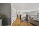 Upstairs hallway with hardwood floors and a view to the lower level at 2539 Silverback Ct, Palm Harbor, FL 34684