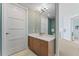 Elegant bathroom with a modern vanity and mirror at 3401 Bayshore Blvd # 1801, Tampa, FL 33629