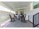 Covered patio with rocking chairs, perfect for relaxing at 36750 Kimela Ave, Zephyrhills, FL 33542