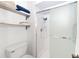 Simple bathroom with a shower and white toilet at 1619 Mission Hills Blvd, Clearwater, FL 33759
