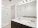 Bright bathroom with double vanity and shower at 4013 Chadwick Ave, Spring Hill, FL 34609