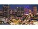 Nighttime aerial view of Downtown Tampa, FL, showing skyscrapers and city lights at 777 N Ashley Dr # 806, Tampa, FL 33602