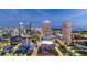 Nighttime aerial view of Tampa's skyline, highlighting illuminated skyscrapers at 777 N Ashley Dr # 806, Tampa, FL 33602