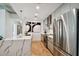 Modern kitchen with stainless steel appliances and marble countertops at 777 N Ashley Dr # 806, Tampa, FL 33602