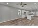 Spacious living room with hardwood floors and ceiling fan at 2604 N 29Th St, Tampa, FL 33605