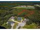 Aerial view of lot and surrounding homes at 180 Keystone Palms Blvd, Tarpon Springs, FL 34688