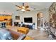 Open concept living room, with hardwood floors and a view of the kitchen at 1926 Rutherford Dr, Dover, FL 33527