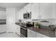 Modern kitchen with white cabinets and granite countertops at 6267 Back Forty Loop, Zephyrhills, FL 33541