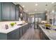 Gray kitchen with stainless steel appliances and ample counter space at 16227 Alpha Grove Pl, Odessa, FL 33556