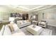 Open floor plan living area with a view into the kitchen at 11209 Manor House Ln, Odessa, FL 33556