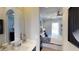 Bedroom with bed, nightstands, and large window at 11172 Manor House Ln, Odessa, FL 33556
