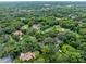 An aerial view of a home located in a quiet, tree-lined neighborhood at 12408 N 52Nd St, Temple Terrace, FL 33617