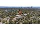 Aerial view of the property's location within a lush, green landscape and city skyline in the distance at 860 19 N Ave, St Petersburg, FL 33704