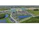 Aerial view of a large lakefront community at 2848 Gridiron Isle, New Port Richey, FL 34655
