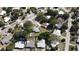 Aerial perspective of residential neighborhood with houses and yards at 5163 Tangelo Dr, New Port Richey, FL 34652