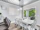 Bright dining area with white table and chairs, adjacent to the kitchen and patio at 156 175Th E Ave, Redington Shores, FL 33708