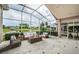 Relaxing screened patio overlooking the golf course and lake at 4350 Live Oak Blvd, Palm Harbor, FL 34685